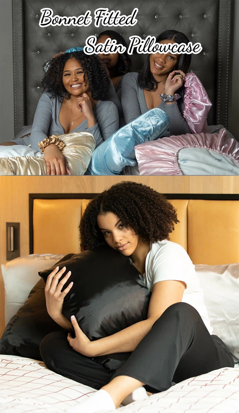 bonnet fitted satin pillowcase