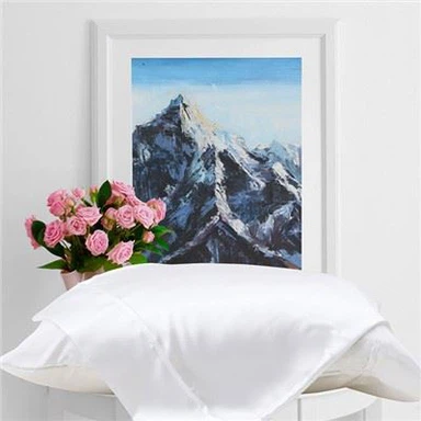 כיסוי כרית סאטן לבן